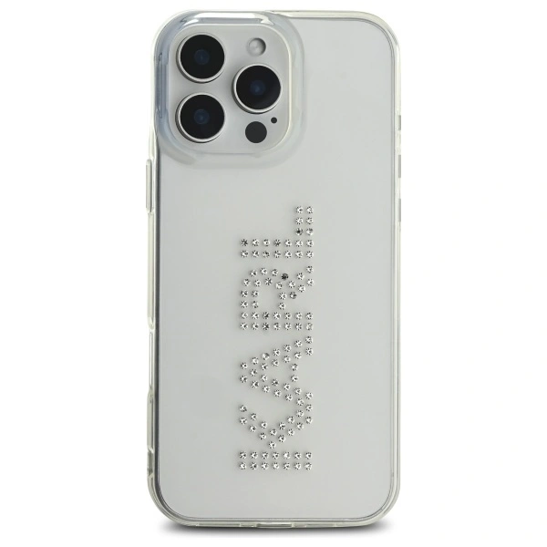 Karl Lagerfeld KLHCP16XHKLSTDCT Apple iPhone 16 Pro Max hardcase IML Rhinestones Logo transparent
