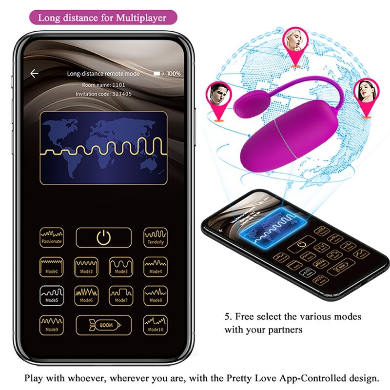 PRETTY LOVE - NYMPH VIBRATING EGG APP CONTROLLED PURPLE PRETTY LOVE - NYMPH VIBRATING EGG APP CONTROLLED PURPLE
