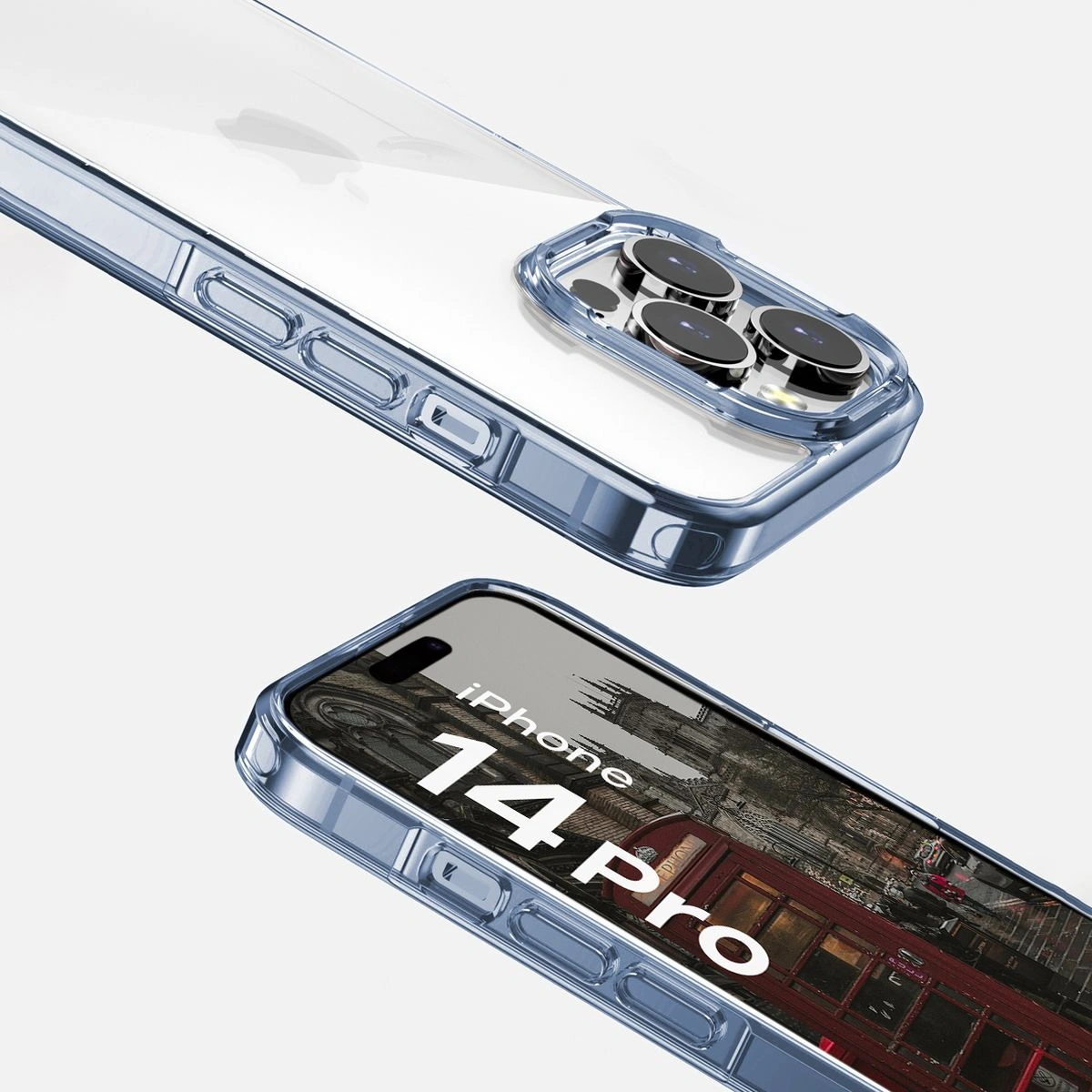 Bizon Case Halo for Apple iPhone 14 Pro transparent-blue