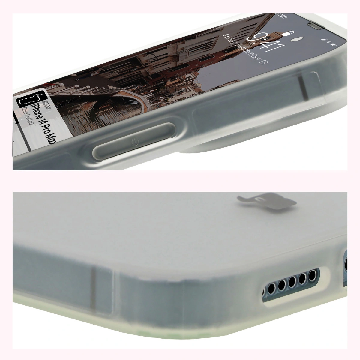 Bizon Case MatteO Apple iPhone 14 Pro Max transparent with a transparent frame