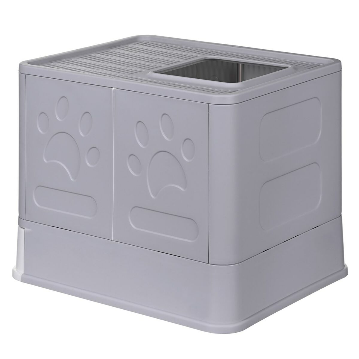 Cat Litter Box Diamentiq Yoko White Grey Plastic Cat Litter Box Diamentiq Yoko White Grey Plastic