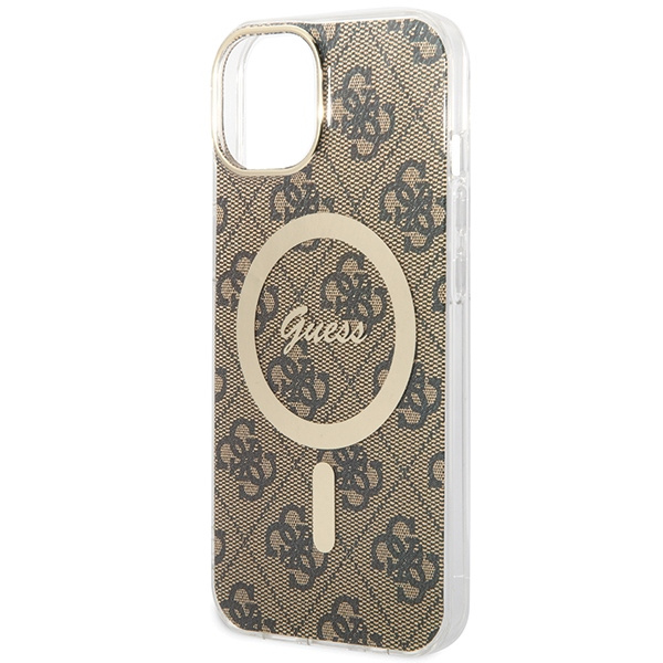 Guess GUHMP13MH4STW Apple iPhone 13 / 14 / 15 hardcase 4G MagSafe brown