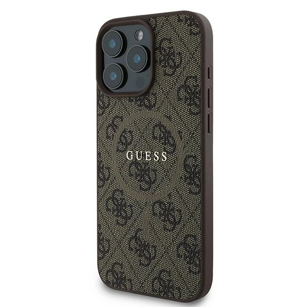 Guess GUHMP16LG4GFRW Apple iPhone 16 Pro hardcase 4G Ring Classic Logo MagSafe brown
