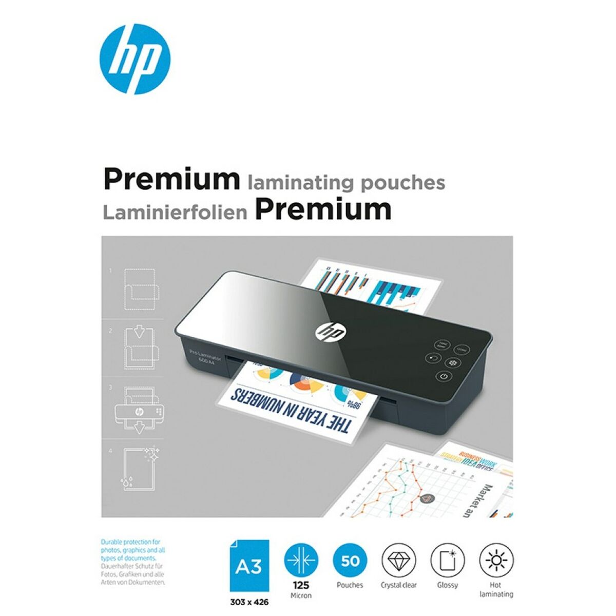 Laminating sleeves Hewlett Packard HPF9127A3125050                 (50 Units)