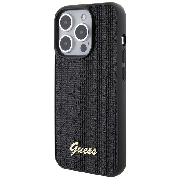 Guess GUHCP15LPMSDGSK Apple iPhone 15 Pro hardcase Disco Metal Script black