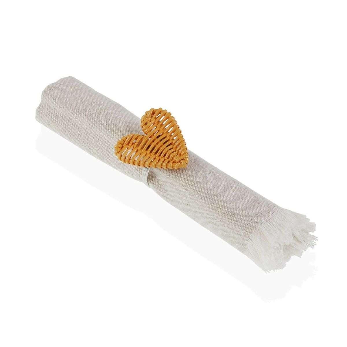 Napkin holder Versa Rattan Heart Metal 5,3 x 4,7 x 5,3 cm