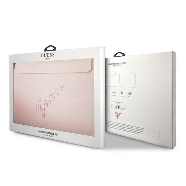 Guess Sleeve GUCS13PUSASPI 13 inch pink Saffiano Script