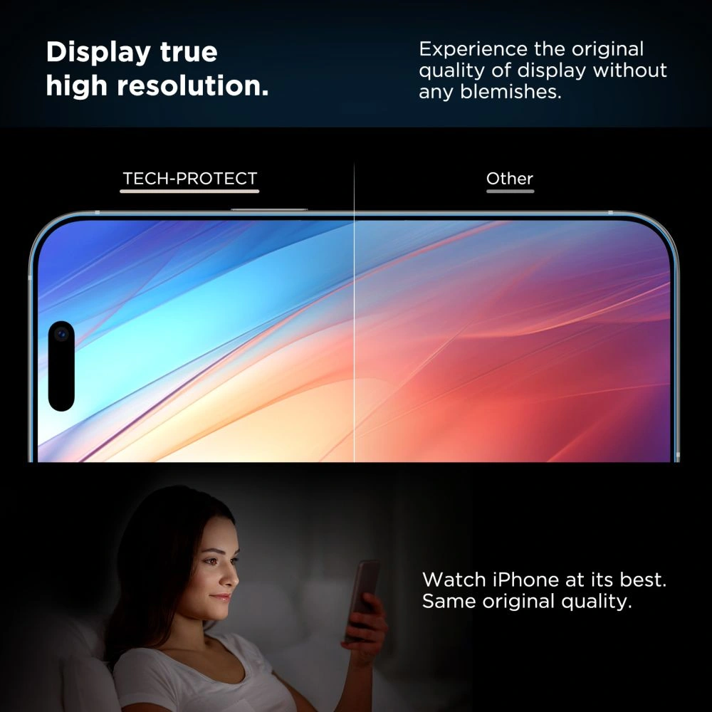 Szkło hartowane Tech-Protect Quick Set+ Apple iPhone 15 / 16 Black [2 PACK]