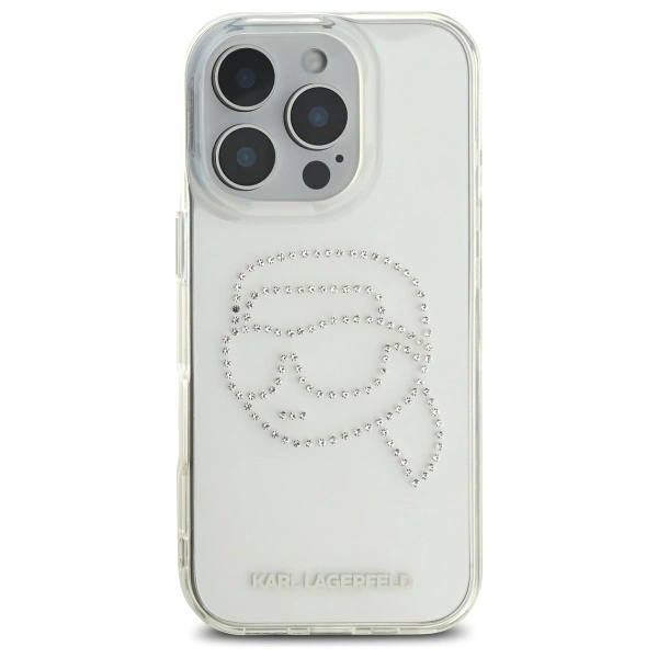 Karl Lagerfeld KLHCP16XHKHDCELT Apple iPhone 16 Pro Max hardcase IML Rhinestones Karl Head transparent