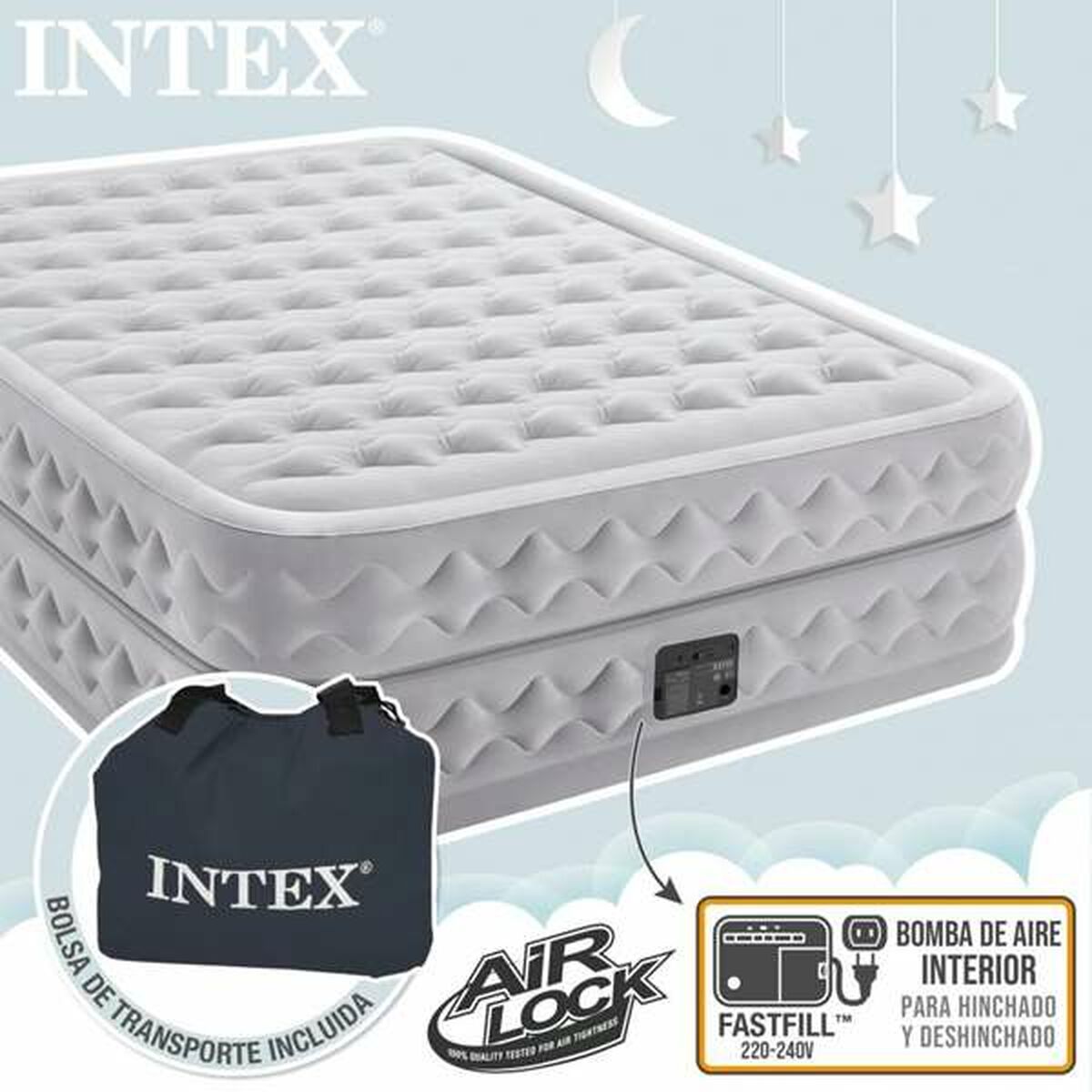 Inflatable Mattress Intex 152 x 203 x 51 cm 272 kg