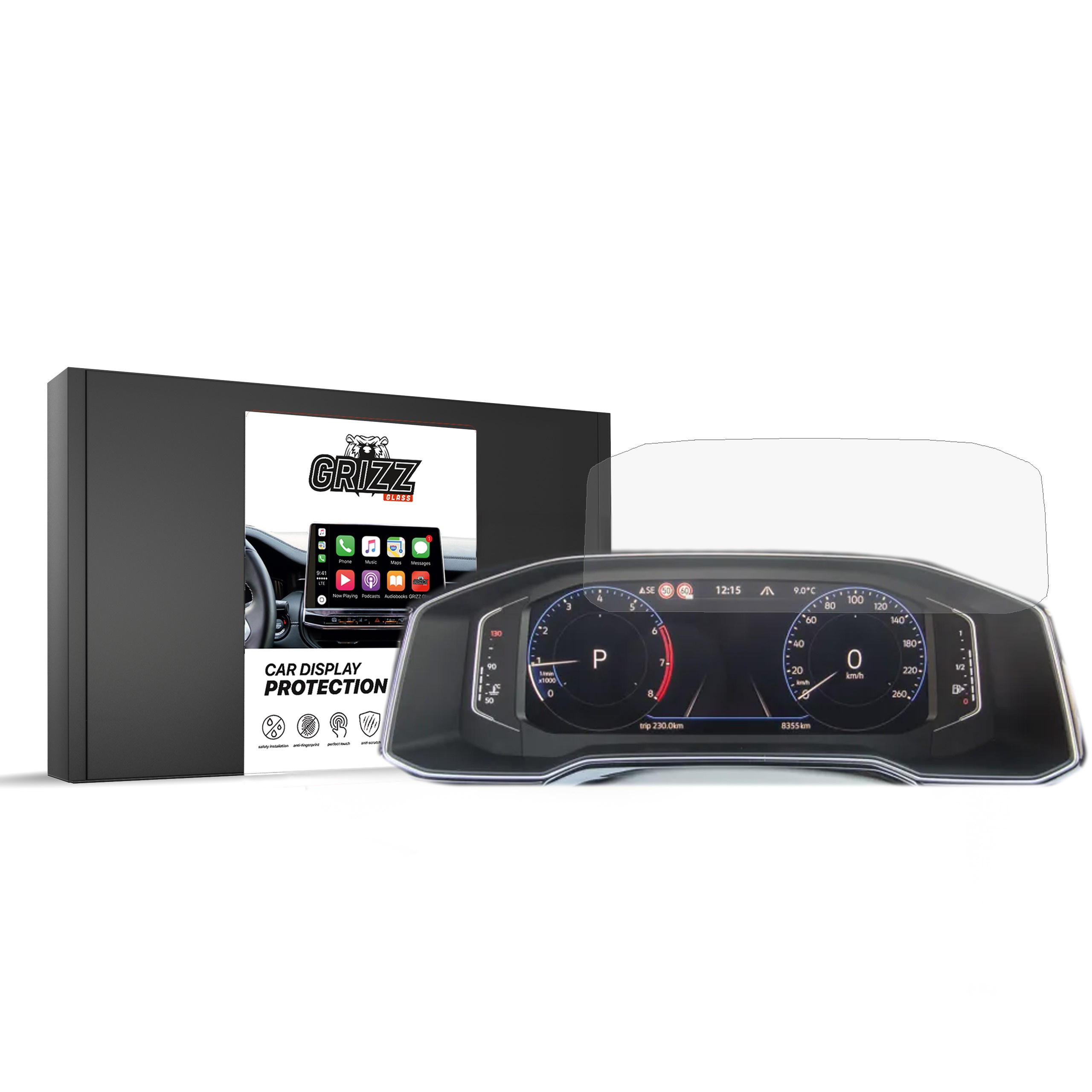 GrizzGlass CarDisplay Protection Volkswagen Passat B8 Digital Cockpit 8" 2019