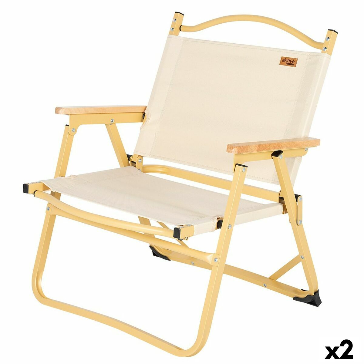 Foldable Camping Chair Aktive Sabana 47 x 62 x 42 cm (2 Units)