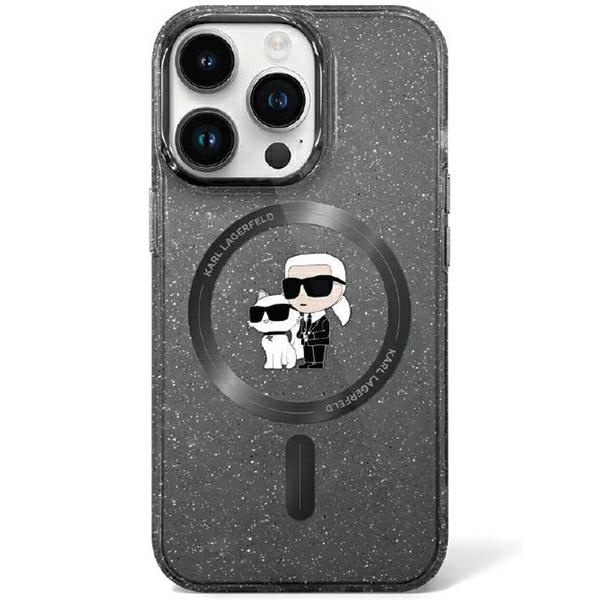 Karl Lagerfeld KLHMN61HGKCNOK Apple iPhone XR / 11 hardcase Karl&Choupette Glitter MagSafe black
