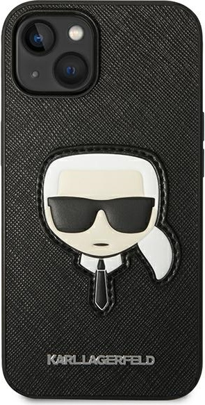 Karl Lagerfeld KLHCP14MSAPKHK Apple iPhone 14 Plus black hardcase Saffiano Karl`s Head Patch