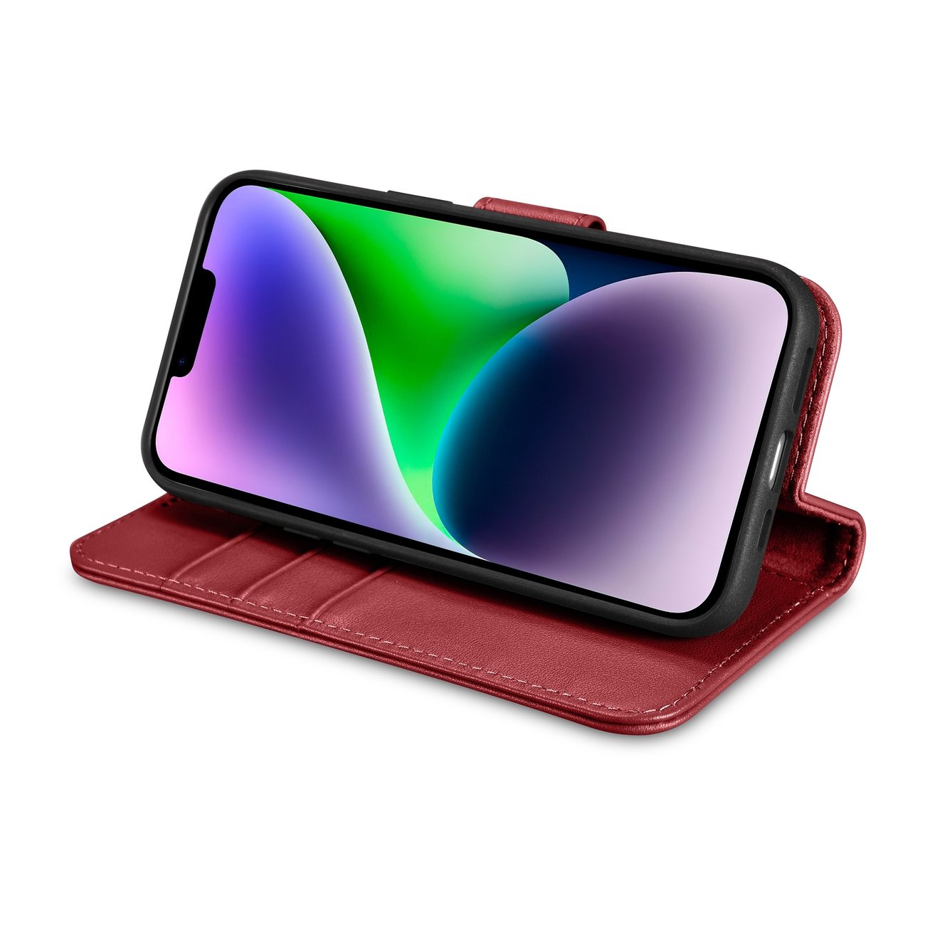 iCarer Wallet Anti-RFID 2in1 Apple iPhone 14 red