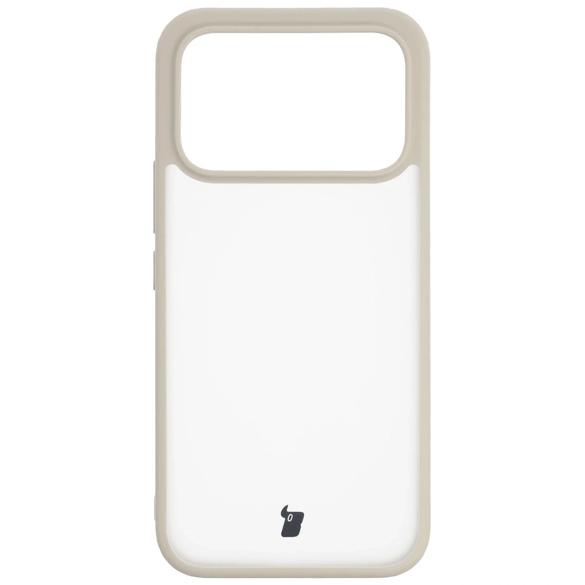 Etui Bizon Case Angelo do Xiaomi POCO F8 Ultra półprzezroczyste z beżową ramką