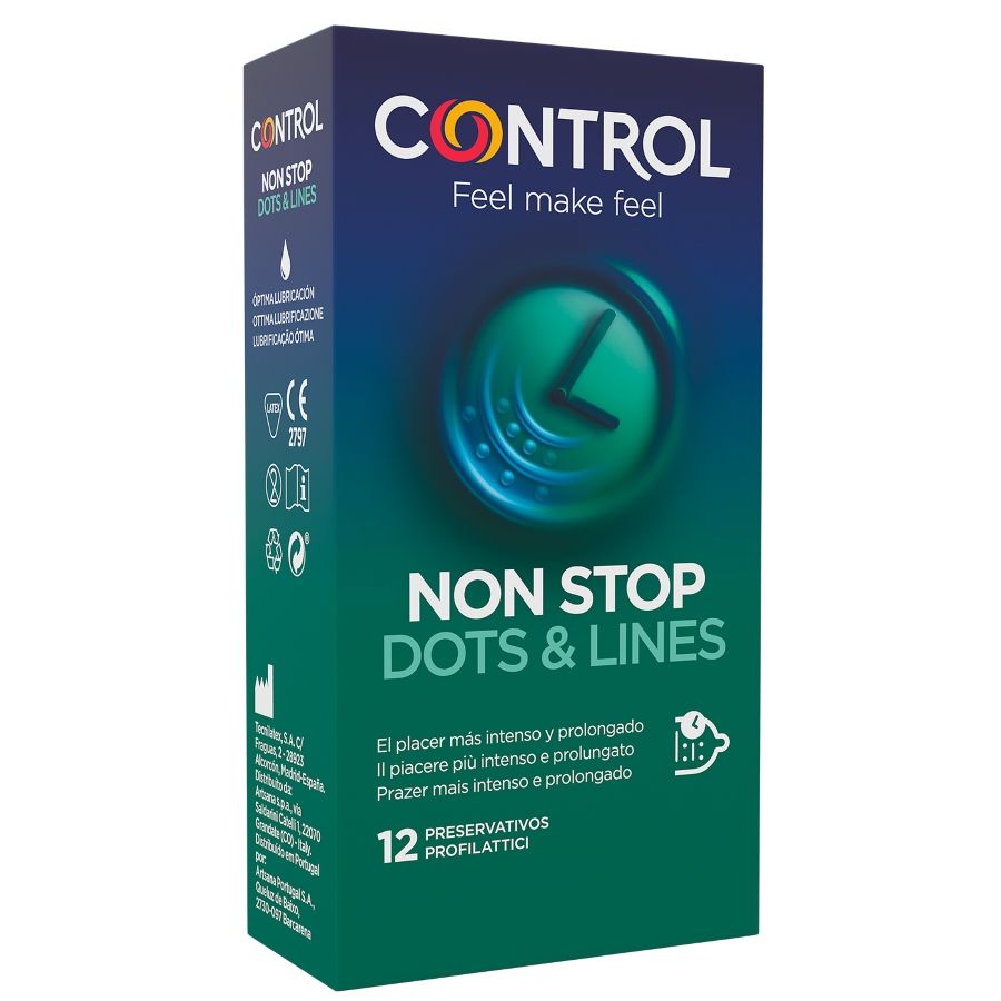 CONTROL - NONSTOP DOTS AND LINES CONDOMS 12 UNITS