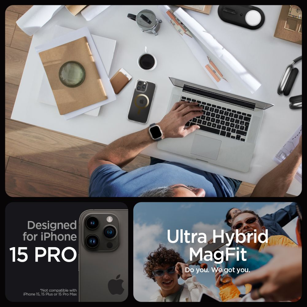 Spigen Ultra Hybrid Mag MagSafe Apple iPhone 15 Pro Gold