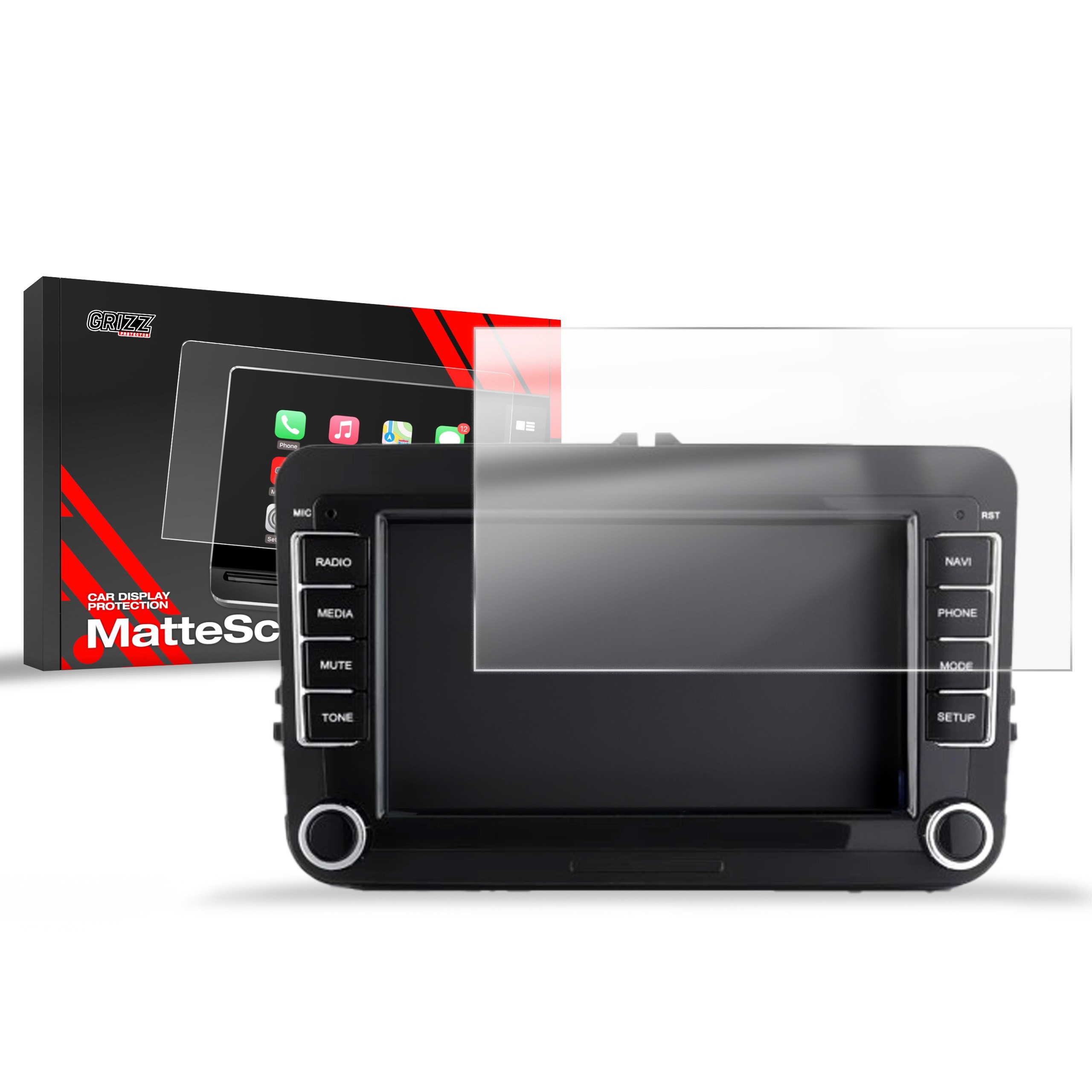 Matte GrizzGlass CarDisplay Protection car radio Android GoMedia 7021 2DIN 7" Volkswagen Skoda Seat