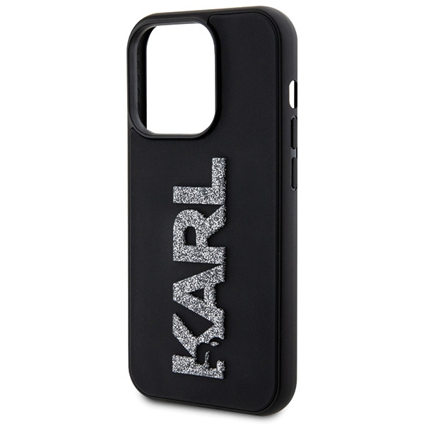 Karl Lagerfeld KLHCP15L3DMBKCK Apple iPhone 15 Pro hardcase 3D Rubber Glitter Logo black