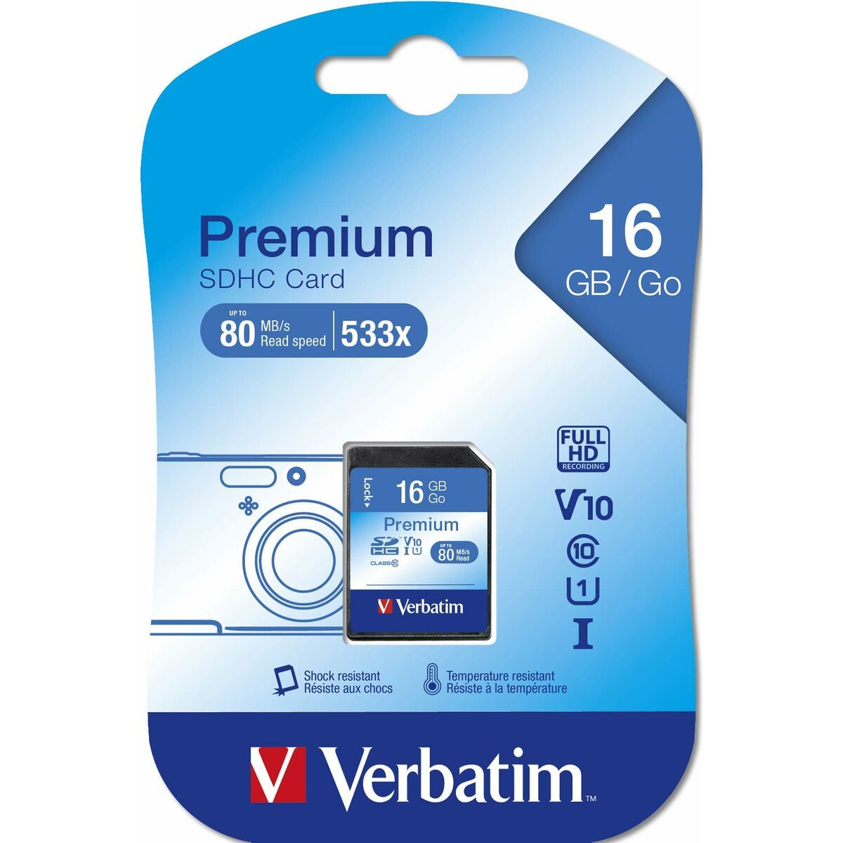 SD Memory Card Verbatim PREMIUM SDHC C10/U1 16 GB
