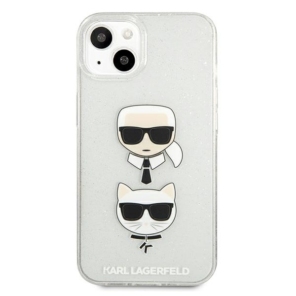 Karl Lagerfeld KLHCP13SKCTUGLS Apple iPhone 13 mini silver hardcase Glitter Karl`s & Choupette