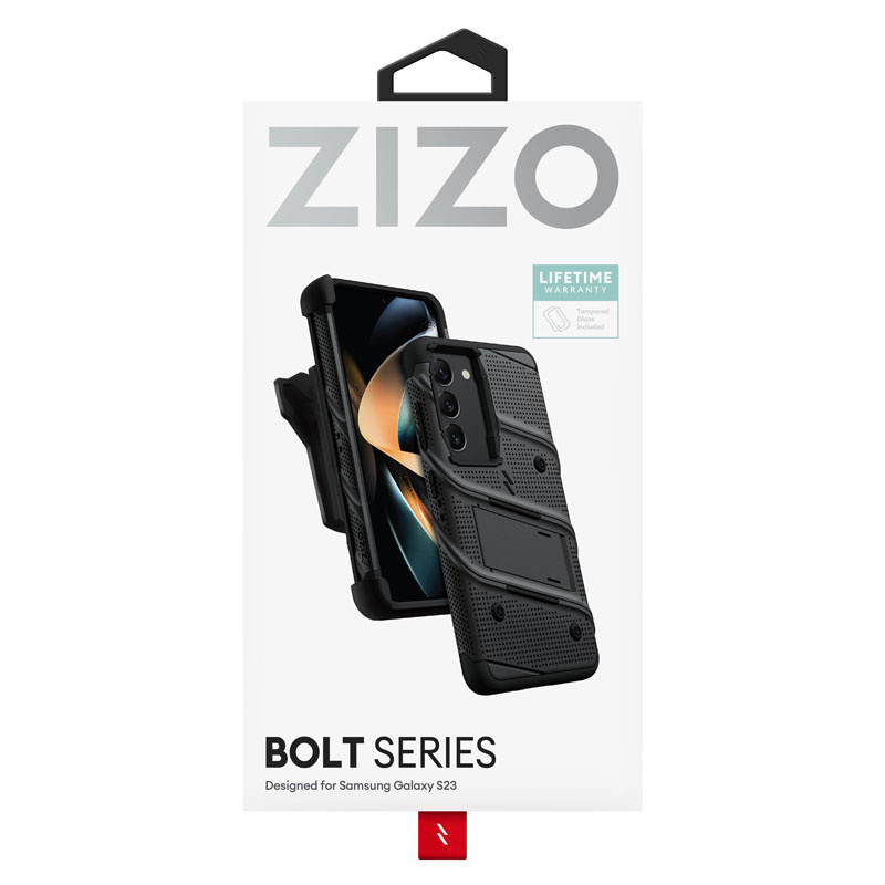 ZIZO BOLT Series Samsung Galaxy S23 with tempered glass (black)