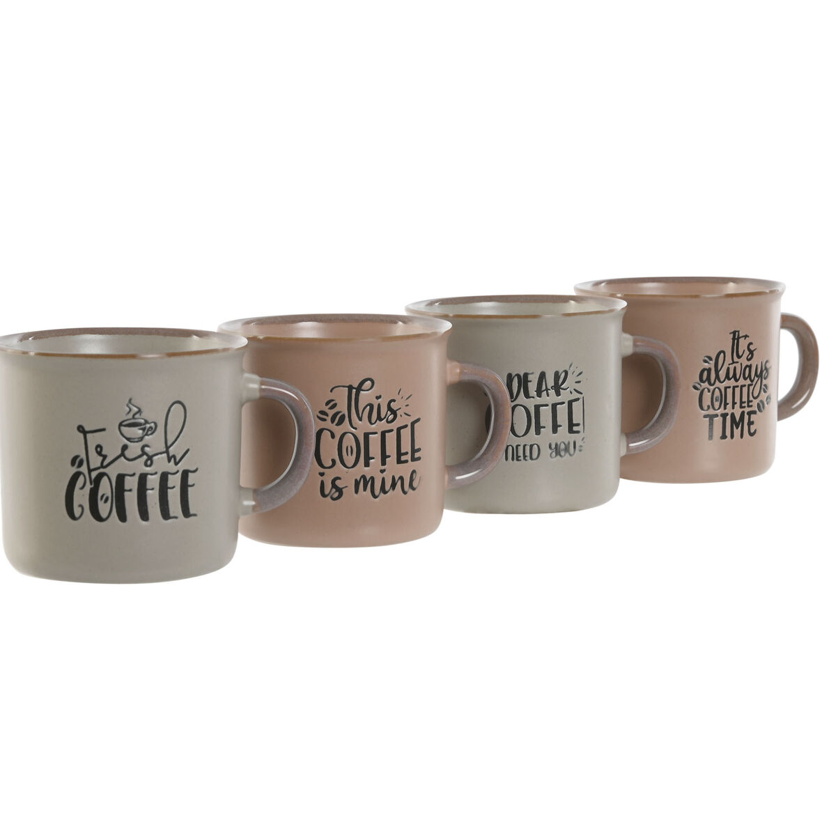 Piece Coffee Cup Set Home ESPRIT Blue Pink Stoneware 4 Pieces 180 ml