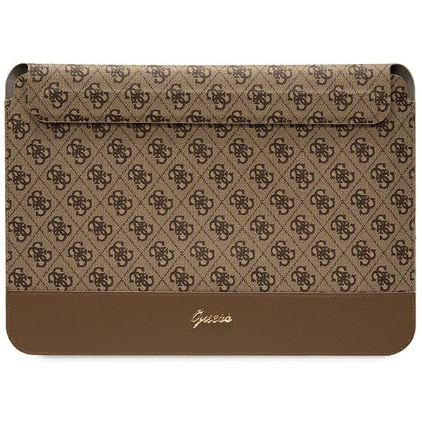 Guess Sleeve GUCS14PS4SGW 14 inch brown 4G Stripe Metal Logo