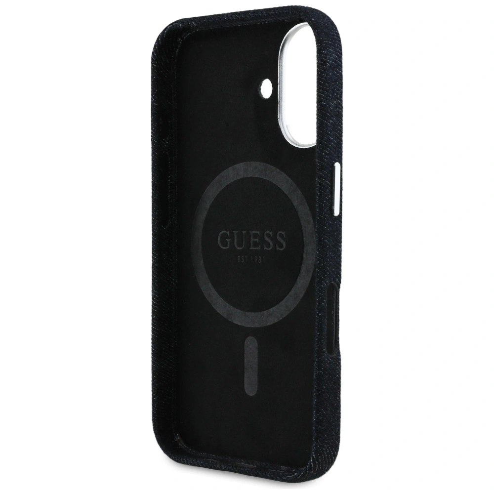 Guess Denim Triangle Logo MagSafe Apple iPhone 16 black