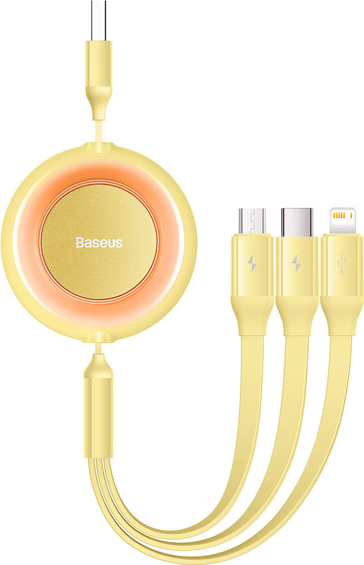 Baseus Bright Mirror 2 3in1 USB-A - microUSB + Lightning + USB-C 3.5A 1.1m yellow