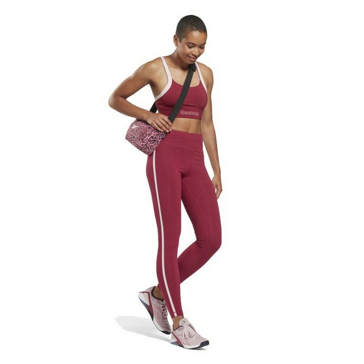 Sports Leggings Reebok  Pping Cotton W Dark Red