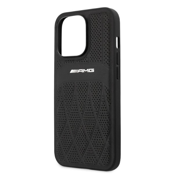 Mercedes AMG AMHCP13LOSDBK Apple iPhone 13 Pro black hardcase Leather Curved Lines