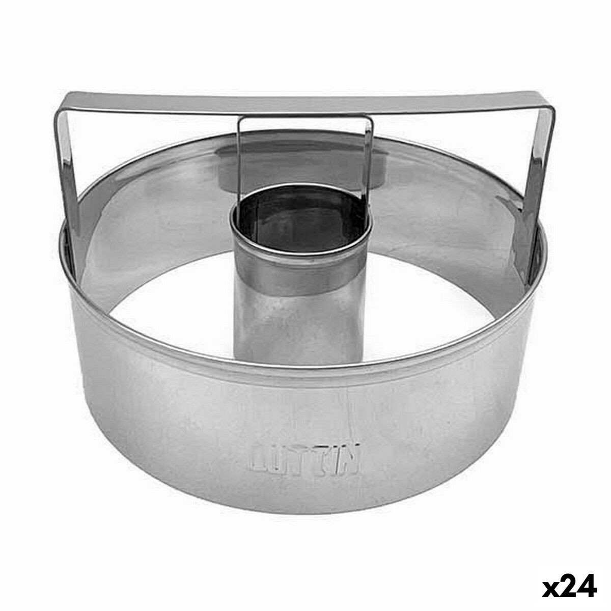 Oven Mould Quttin Doughnuts Steel Silver Ø 10 cm 10 x 3,5 cm (24 Units)