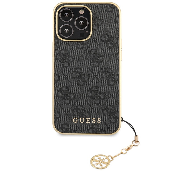 Guess GUHCP14LGF4GGR Apple iPhone 14 Pro gray hardcase 4G Charms Collection