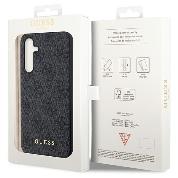 Guess GUHCSA54G4GFGR Samsung Galaxy A54 5G grey hard case 4G Metal Gold Logo