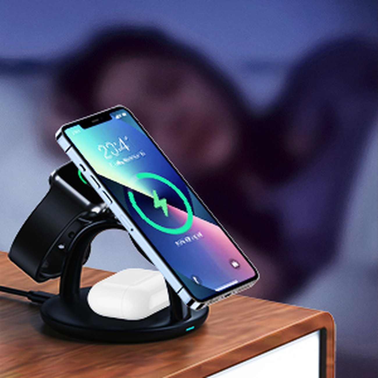 Choetech T587-F Wireless Charger 3in1 iPhone 12/13/14, AirPods Pro, Apple Watch black