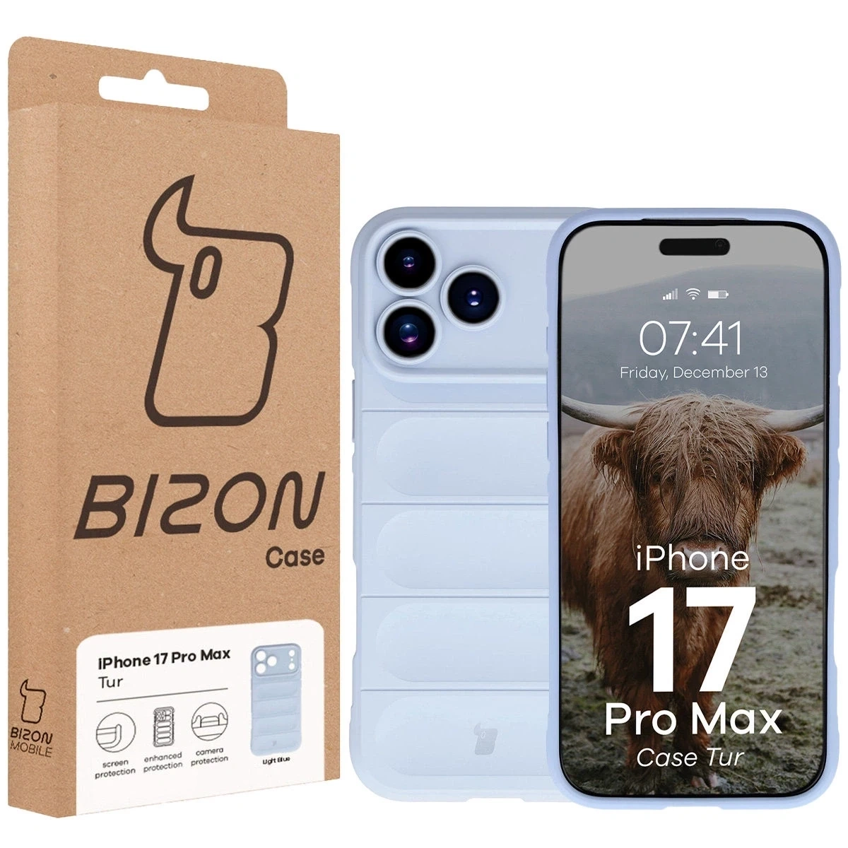 Pancerne etui Bizon Case Tur do Apple iPhone 17 Pro Max jasnoniebieskie