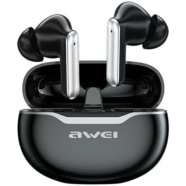 AWEI Earphones Bluetooth 5.3 T50 TWS + stacja dokująca czarny/black