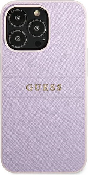 Guess GUHCP13LPSASBPU Apple iPhone 13 Pro purple Saffiano Hot Stamp & Metal Logo