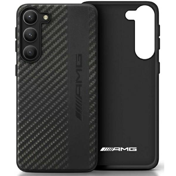 Mercedes AMG AMHCS23MBLSCA Samsung Galaxy S23+ Plus black hardcase Carbon Stripe&Embossed