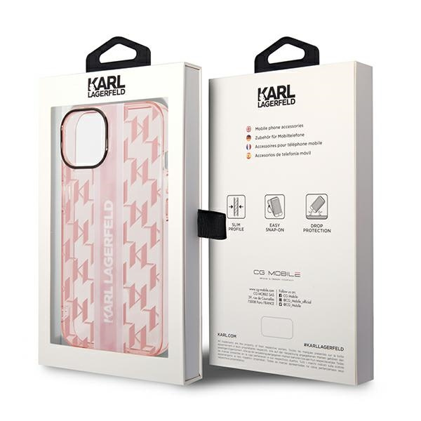 Karl Lagerfeld KLHCP14MHKLSPCP Apple iPhone 14 Plus hardcase pink Mono Vertical Stripe