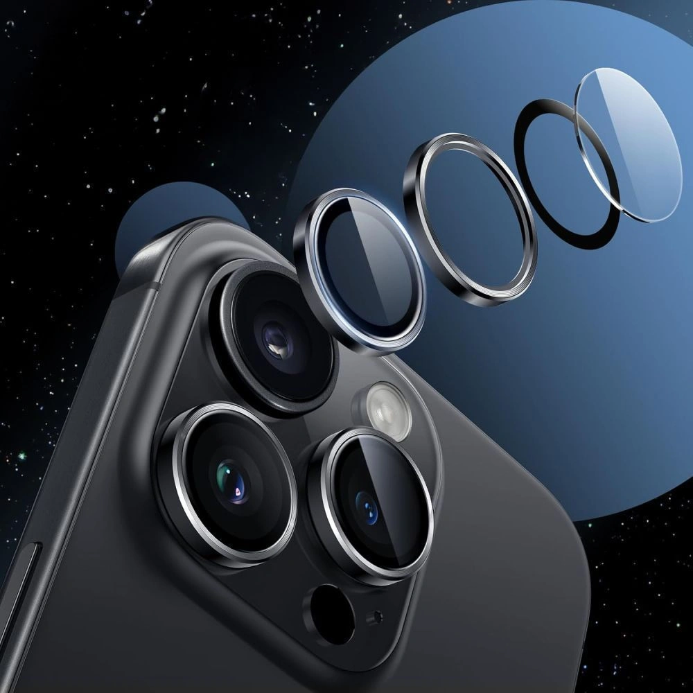 Osłona aparatu Tech-Protect Camring Fit+ do Apple iPhone 14 Pro / 14 Pro Max / 15 Pro / 15 Pro Max / 16 Pro / 16 Pro Max / 17 Pro / 17 Pro Max Deep Blue