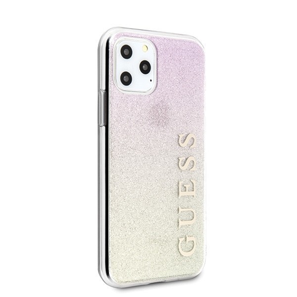 Guess GUHCN65PCUGLGPI iPhone 11 Pro Max gold pink hard case Gradient Glitter