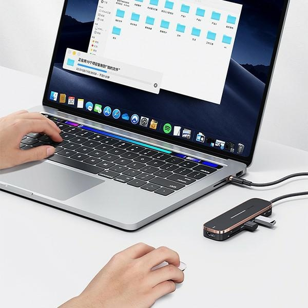 USAMS Hub 2xUSB/USB-C/HDMI/Micro SD+SD black SJ575HUB01