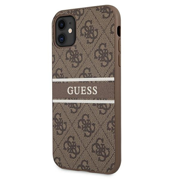 Guess GUHCN614GDBR Apple iPhone 11 brown hardcase 4G Stripe