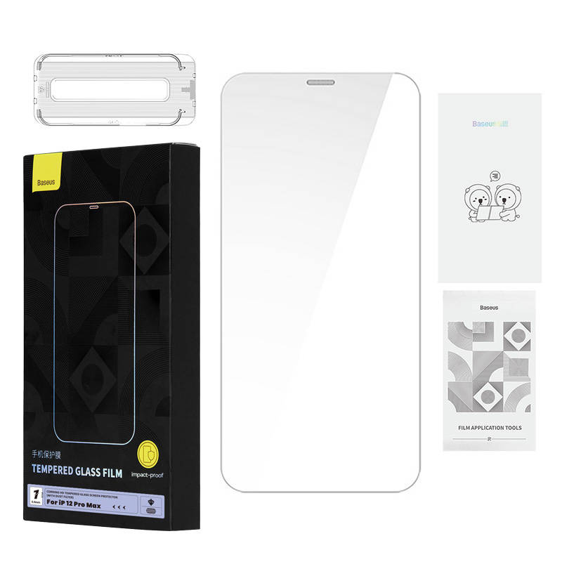 Baseus 0.4mm Corning HD Tempered Glass Apple iPhone 12 Pro Max + cleaner kit