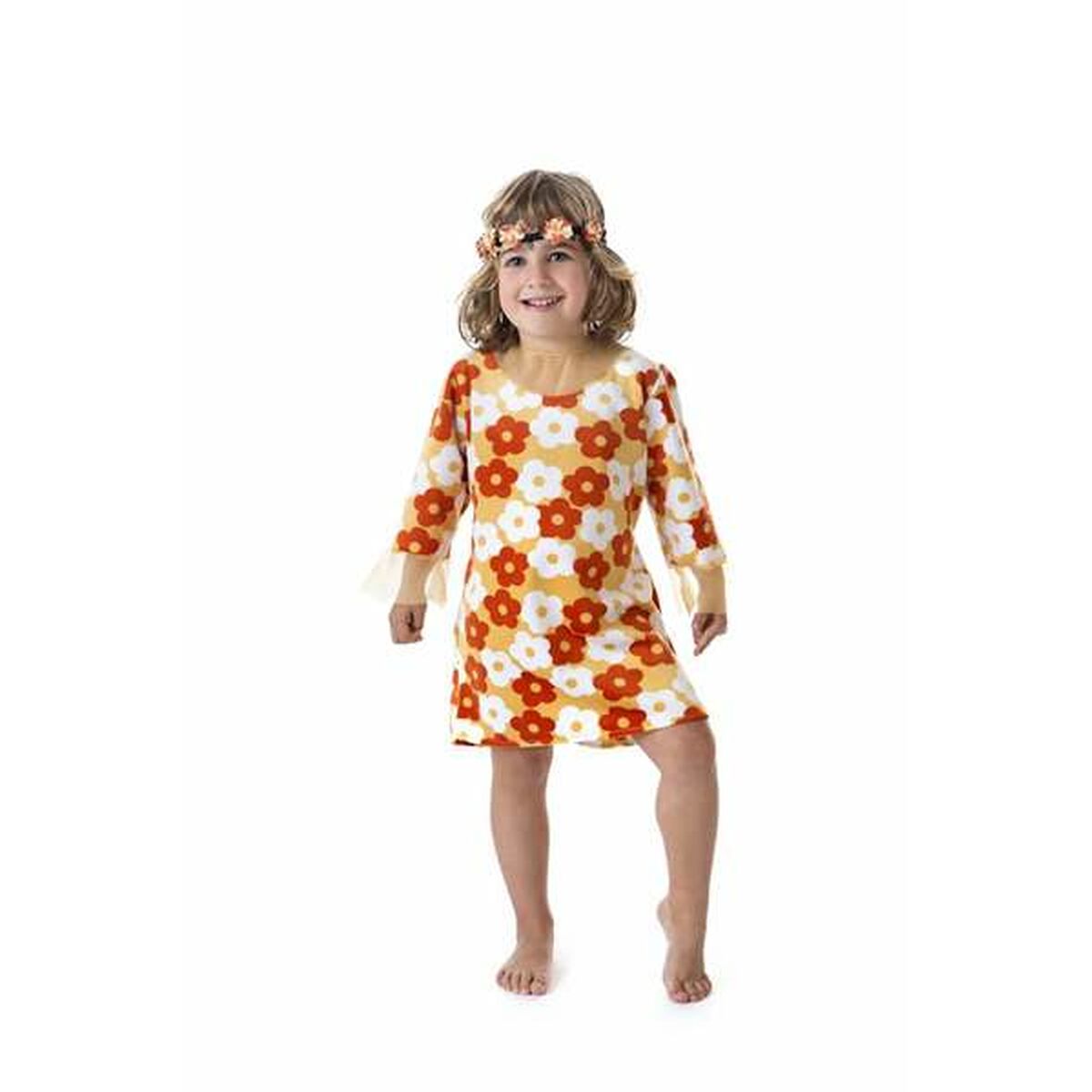 Costume for Children Flowers Hippie Orange Costume for Children Flowers Hippie Orange