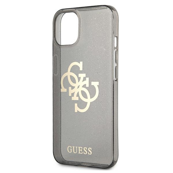 Guess GUHCP13SPCUGL4GBK Apple iPhone 13 mini black hard case Glitter 4G Big Logo