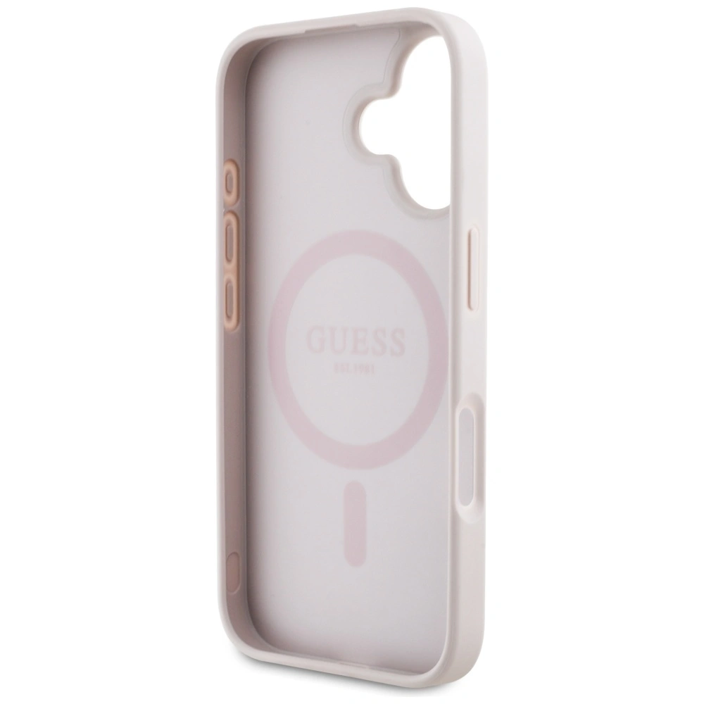 Guess 4G Circle Classic Logo MagSafe Apple iPhone 16 pink